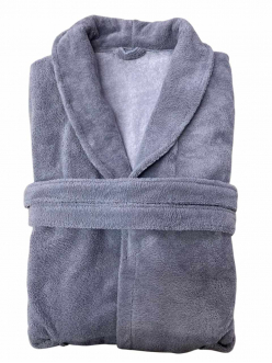 Халат велюр/махра смесовая ткань Трига 50/50%, Турция, пл. 330гр м2, цвет серый
