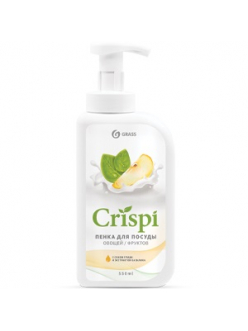 CRISPI Средство для мытья посуды, овощей и фркутов. Пенка с соком груши и базилика 550 мл