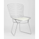 Стул обеденный Bertoia хромированный с белой подушкой