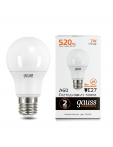 23217A Лампа Gauss LED Elementary A60 7W E27 520lm 2700K 1/10/100 акция