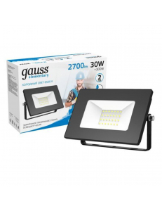 613100330 Прожектор светодиодный Gauss LED 30W 2100lm IP65 6500К черный 1/60