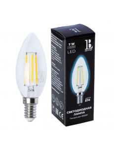 E14-7W-3000K Лампа LED (Свеча прозрачная Филамент) E14-7W-WW-candle filament