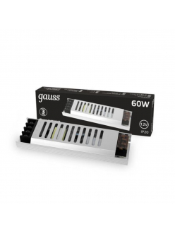 202001060 Блок питания Gauss 60W 12V IP20  ультратонкий 1/72