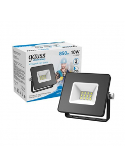 613100310 Прожектор светодиодный Gauss LED 10W 700lm IP65 6500К черный 1/60
