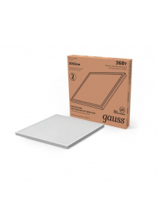 842123240 Gauss Св-к светодиодный IP20 595*595*19мм 36W 2550lm4000K офисный матовый рассеиватель 1/4