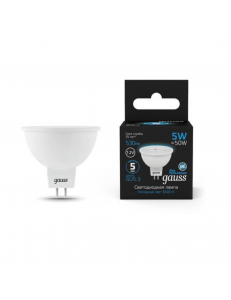 201505305 Лампа Gauss MR16 12V 5W 530lm 6500K GU5.3 LED 1/10/100