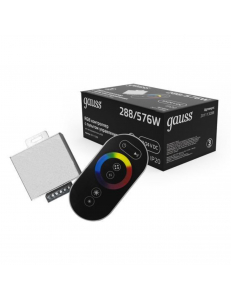 201113288 Контроллер RGB Gauss для лент 288W/576W 12V/24V 24А IP20 с сенсорным пультом (чёрный) 1/10