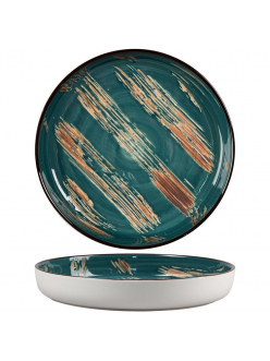 Тарелка с бортом Texture Dark Green Lines d 16,5*2,4 см, P.L. Proff Cuisine