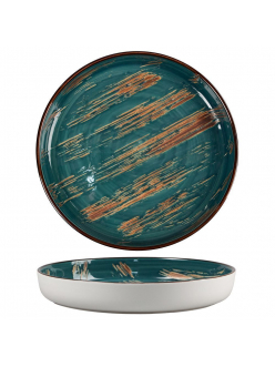 Тарелка с бортом Texture Dark Green Lines 22,6*3 см, P.L. Proff Cuisine