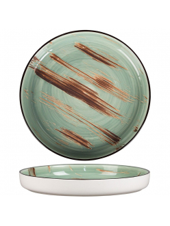 Тарелка с бортом Texture Light Green Lines 28 см, h 3,1 см, P.L. Proff Cuisine