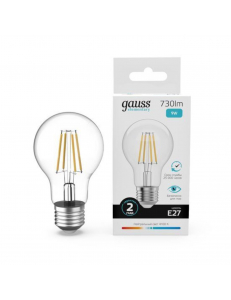 22229 Лампа Gauss Filament Elementary А60 9W 730lm 4100К Е27 LED 1/10/50