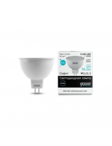 LD13526 Лампа Gauss Elementary светодиодная MR16 5,5W GU5.3 AC220-240V 4100K 1/10/100