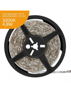 356000105 Лента Gauss LED Elementary 2835/60-SMD 4.8W 12V DC теплый белый IP66 (ZIP bag 5m)