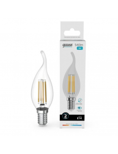 42128 Лампа Gauss Filament Elementary Свеча на ветру 8W 540lm 4100К Е14 LED 1/10/100