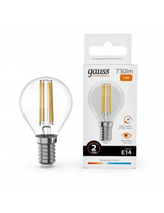 52112 Лампа Gauss Filament Elementary Шар 12W 730lm 2700К Е14 LED 1/10/100