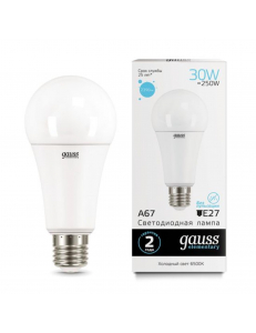 73239 Лампа Gauss Elementary A67 30W 2390lm 6500K E27 LED 1/10/50