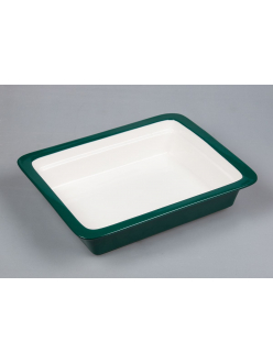 Гастроемкость 1/2-65 (32,5*26,5*6,5 см), зеленый борт, фарфор, P.L. Proff Cuisine