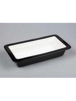 Гастроемкость 1/3-65 (32,5*17,6*6,5 см), черный борт, фарфор, P.L. Proff Cuisine