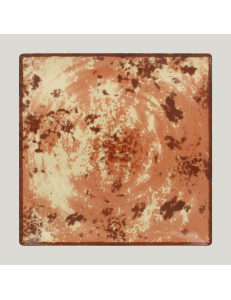 Тарелка RAK Porcelain Peppery квадратная плоская 25*25 см, красный цвет