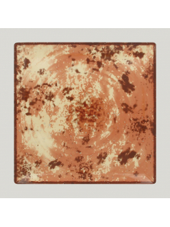 Тарелка RAK Porcelain Peppery квадратная плоская 25*25 см, красный цвет