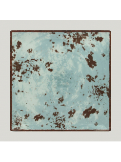 Тарелка RAK Porcelain Peppery квадратная плоская 27*27 см, голубой цвет