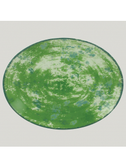 Тарелка RAK Porcelain Peppery овальная плоская 32*27 см, зеленый цвет