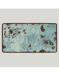 Тарелка RAK Porcelain Peppery прямоугольная плоская 33*18 см, голубой цвет
