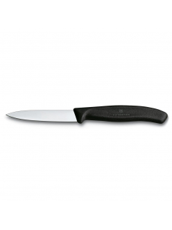 Нож для очистки овощей, 8 см, черный Victorinox в блистере (2шт)