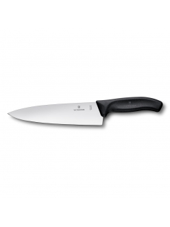 Нож разделочный, 20см широкое лезвие черный ,Victorinox в блистере