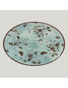 Тарелка RAK Porcelain Peppery овальная плоская 32*23 см, голубой цвет Тарелка RAK Porcelain Peppery овальная плоская 32*23 см, голубой цвет