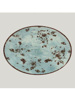 Тарелка RAK Porcelain Peppery овальная плоская 32*23 см, голубой цвет