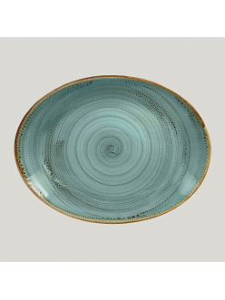 Овальная тарелка RAK Porcelain Twirl Lagoon 36*27 см
