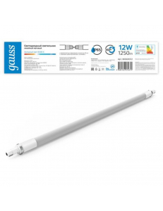 843424312 Св-к LED Gauss IP65 668*29*29мм 12Вт 1250lm 6500К COMPACT линейный матовый соед в линию до