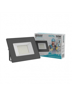 613100250 Прожектор светодиодный Gauss Elementary 50W 4475lm IP65 4000К черный 1/10