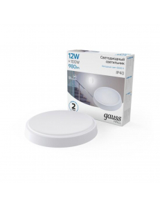 Светильник ЖКХ Gauss HALL круг 12W 980lm 6500K 200-240V IP40 D135*32мм белый LED 1/40