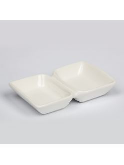 Соусник двойной 12*7.3*2.3, 50*50 мл фарфор, P.L. Proff Cuisine