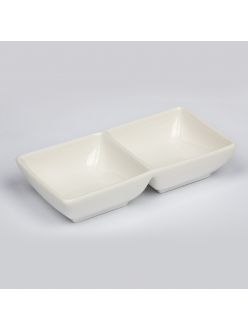Соусник двойной 14*7*3 cм, 70*70 мл, фарфор, P.L. Proff Cuisine