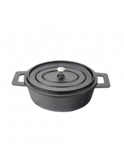 Кастрюля порционная с крышкой овальная 12*9 см, 250 см, чугун, P.L. Proff Cuisine