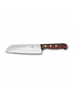Шеф-нож Victorinox Rosewood Сантоку с желобками 17 см, ручка розовое дерево