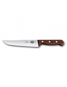 Нож для нарезки Victorinox Rosewood, волнистое лезвие, 18 см, ручка розовое дерево