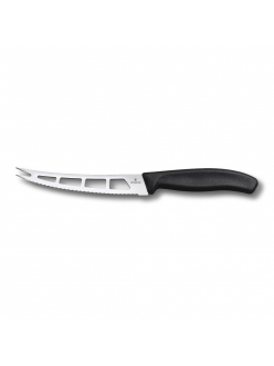 Нож Victorinox для мягких сыров 13 см, волнистое лезвие с отверстием