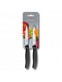 Набор ножей Victorinox с пластиковыми ручками, 2 шт (прямое и волнистое лезвие)