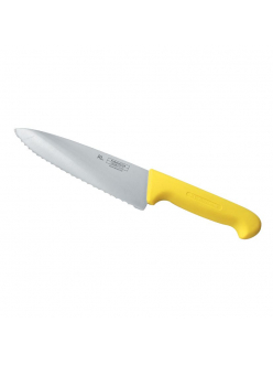 Нож PRO-Line поварской 20 см, желтая пластиковая ручка, волнистое лезвие, P.L. Proff Cuisine