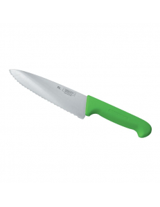 Нож PRO-Line поварской 20 см, зеленая пластиковая ручка, волнистое лезвие, P.L. Proff Cuisine
