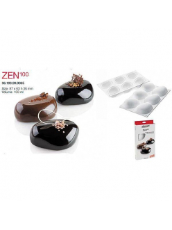 Форма кондитерская Silikomart ZEN 100, силикон, 6 ячеек по 8,7*6,3 см, h 3,6 см