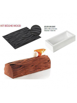 Форма кондитерская Silikomart KIT BUCHE WOOD, силикон, 25*9*7 см, Италия