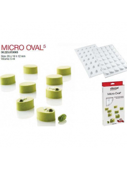 Форма кондитерская Silikomart MICRO OVAL 5, силикон, ячейки 26*19*12 мм, Италия