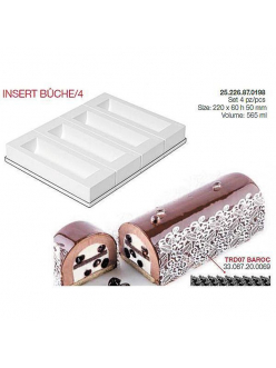 Форма кондитерская Silikomart INSERT BUCHE/4 22*6 см, h 5 см, силикон, Италия