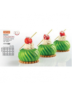 Форма кондитерская Pavoni CALEIDON 40*30 см, 12 ячеек, силикон, р-р ячейки: d 66 мм, h 34 мм,