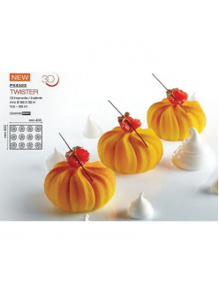 Форма кондитерская Pavoni TWISTER 40*30 см, силикон, р-р ячейки: d 66 мм, h 34 мм, Италия